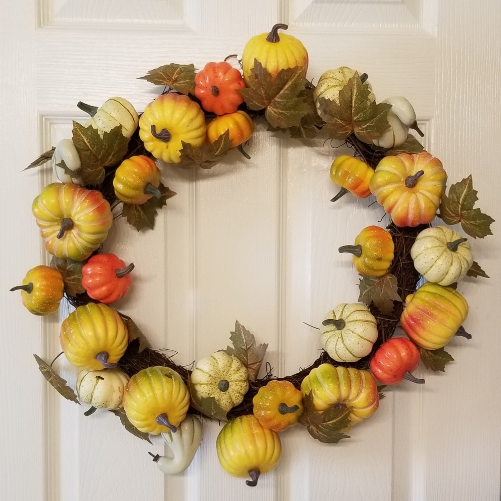 Pumpkin Wreath - Yellow & Orange